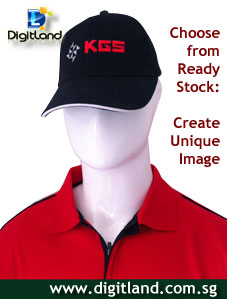 Caps-Printing-on-Sandwich-black-Cap-matching-Red-Shirt